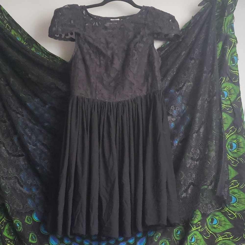 A layered black dress